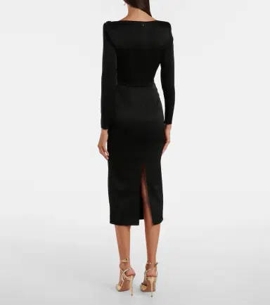 Alex Perry Asymmetric draped midi dress | Thumbnail 3 Alex Perry Asymmetric draped midi dress | Thumbnail 3