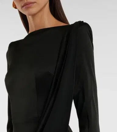 Alex Perry Asymmetric draped midi dress | Thumbnail 4 Alex Perry Asymmetric draped midi dress | Thumbnail 4