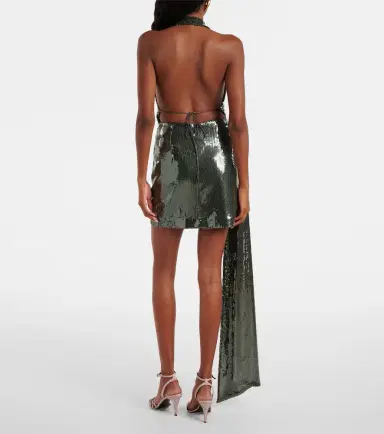 Alex Perry Draped halterneck sequined minidress | Thumbnail 3 Alex Perry Draped halterneck sequined minidress | Thumbnail 3