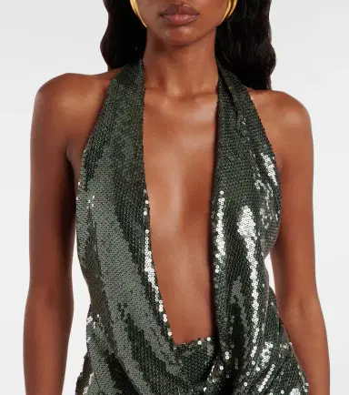 Alex Perry Draped halterneck sequined minidress | Thumbnail 6 Alex Perry Draped halterneck sequined minidress | Thumbnail 6