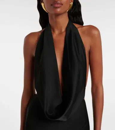 Alex Perry Halterneck open-back satin crêpe gown | Thumbnail 3 Alex Perry Halterneck open-back satin crêpe gown | Thumbnail 3