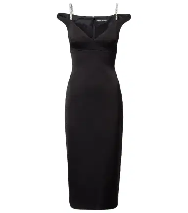 David Koma Crystal-embellished satin midi dress | Thumbnail 1 David Koma Crystal-embellished satin midi dress | Thumbnail 1