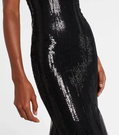 David Koma Sequined tulle and satin gown | Thumbnail 3 David Koma Sequined tulle and satin gown | Thumbnail 3