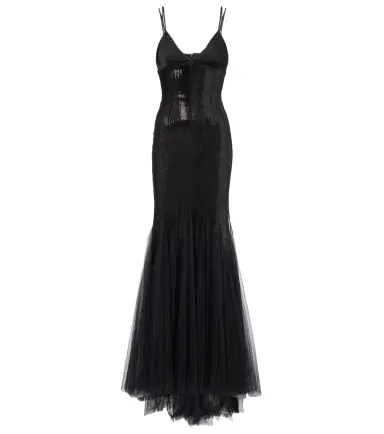 David Koma Sequined tulle and satin gown | Thumbnail 1 David Koma Sequined tulle and satin gown | Thumbnail 1