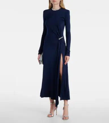 David Koma Crystal-embellished gathered midi dress | Thumbnail 2 David Koma Crystal-embellished gathered midi dress | Thumbnail 2