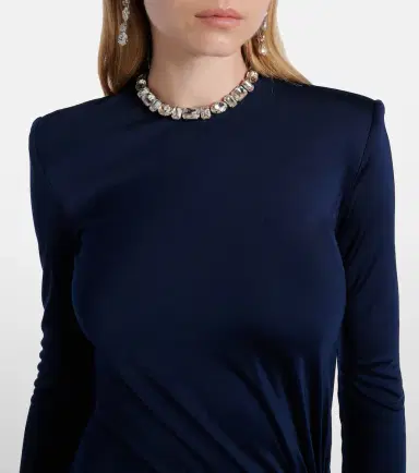 David Koma Crystal-embellished gathered midi dress | Thumbnail 3 David Koma Crystal-embellished gathered midi dress | Thumbnail 3