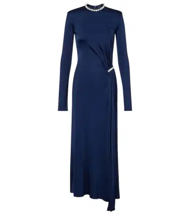 David Koma Crystal-embellished gathered midi dress | Thumbnail 1 David Koma Crystal-embellished gathered midi dress | Thumbnail 1