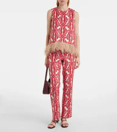 La DoubleJ La Scala feather-trimmed cotton top | Thumbnail 2 La DoubleJ La Scala feather-trimmed cotton top | Thumbnail 2
