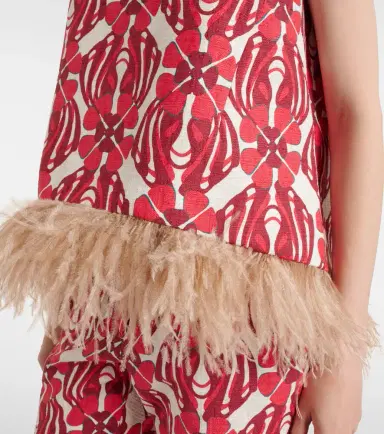 La DoubleJ La Scala feather-trimmed cotton top | Thumbnail 5 La DoubleJ La Scala feather-trimmed cotton top | Thumbnail 5