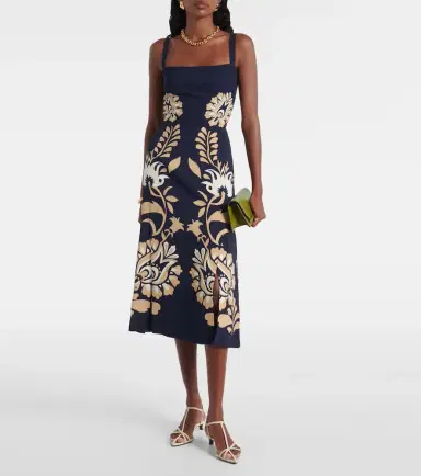 La DoubleJ Buy Me A Martini floral satin midi dress | Thumbnail 2 La DoubleJ Buy Me A Martini floral satin midi dress | Thumbnail 2