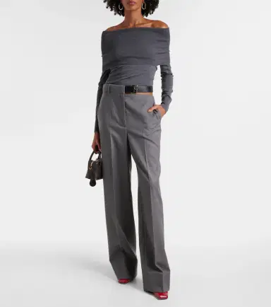 Stella McCartney Wool flannel straight pants | Thumbnail 2 Stella McCartney Wool flannel straight pants | Thumbnail 2