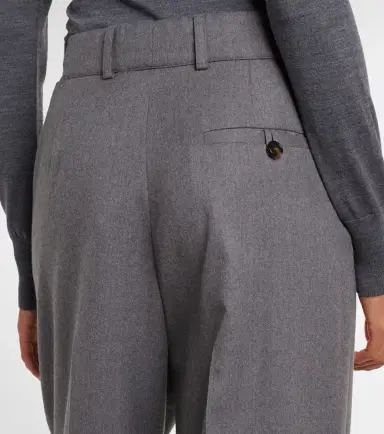 Stella McCartney Wool flannel straight pants | Thumbnail 4 Stella McCartney Wool flannel straight pants | Thumbnail 4