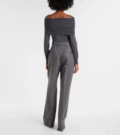 Stella McCartney Wool flannel straight pants | Thumbnail 5 Stella McCartney Wool flannel straight pants | Thumbnail 5