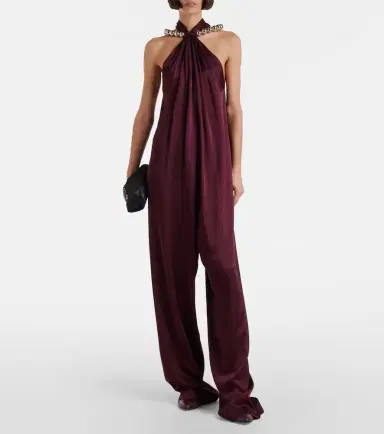 Stella McCartney Embellished halterneck satin jumpsuit | Thumbnail 3 Stella McCartney Embellished halterneck satin jumpsuit | Thumbnail 3