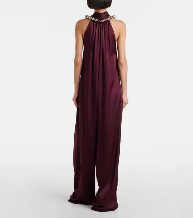 Stella McCartney Embellished halterneck satin jumpsuit | Thumbnail 4 Stella McCartney Embellished halterneck satin jumpsuit | Thumbnail 4