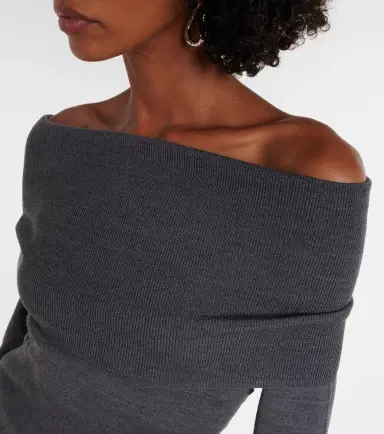 Stella McCartney Off-shoulder virgin wool top | Thumbnail 5 Stella McCartney Off-shoulder virgin wool top | Thumbnail 5