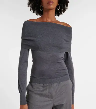 Stella McCartney Off-shoulder virgin wool top | Thumbnail 6 Stella McCartney Off-shoulder virgin wool top | Thumbnail 6
