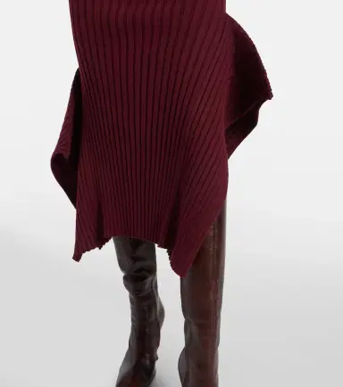 Stella McCartney Asymmetric ribbed-knit midi skirt | Thumbnail 4 Stella McCartney Asymmetric ribbed-knit midi skirt | Thumbnail 4