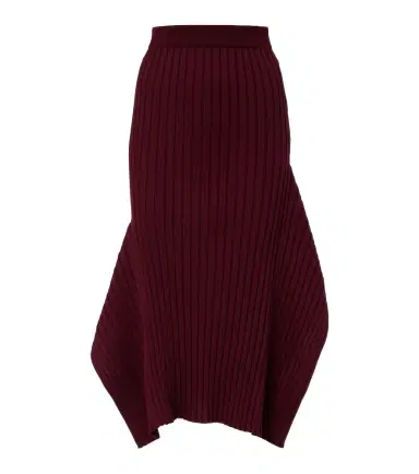 Stella McCartney Asymmetric ribbed-knit midi skirt | Thumbnail 1 Stella McCartney Asymmetric ribbed-knit midi skirt | Thumbnail 1