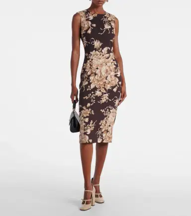 Dolce & Gabbana Floral silk-blend charmeuse midi dress | Thumbnail 5 Dolce & Gabbana Floral silk-blend charmeuse midi dress | Thumbnail 5