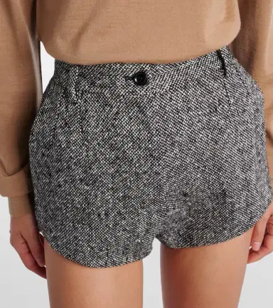 Dolce & Gabbana High-rise wool and cotton-blend shorts | Thumbnail 2 Dolce & Gabbana High-rise wool and cotton-blend shorts | Thumbnail 2