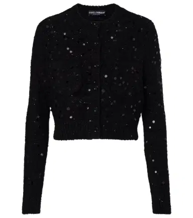 Dolce & Gabbana Sequined wool-blend cardigan | Thumbnail 1 Dolce & Gabbana Sequined wool-blend cardigan | Thumbnail 1