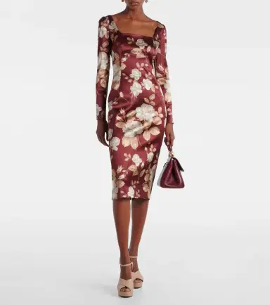 Dolce & Gabbana Floral satin midi dress | Thumbnail 2 Dolce & Gabbana Floral satin midi dress | Thumbnail 2