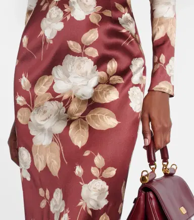 Dolce & Gabbana Floral satin midi dress | Thumbnail 3 Dolce & Gabbana Floral satin midi dress | Thumbnail 3