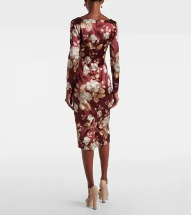 Dolce & Gabbana Floral satin midi dress | Thumbnail 4 Dolce & Gabbana Floral satin midi dress | Thumbnail 4