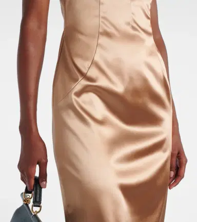 Dolce & Gabbana Pleated satin midi dress | Thumbnail 5 Dolce & Gabbana Pleated satin midi dress | Thumbnail 5