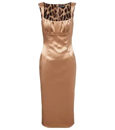 Dolce & Gabbana Pleated satin midi dress | Thumbnail 1 Dolce & Gabbana Pleated satin midi dress | Thumbnail 1