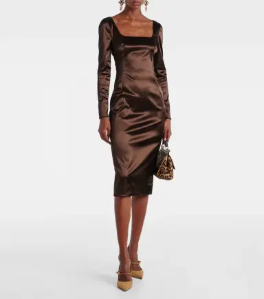 Dolce & Gabbana Satin midi dress | Thumbnail 5 Dolce & Gabbana Satin midi dress | Thumbnail 5