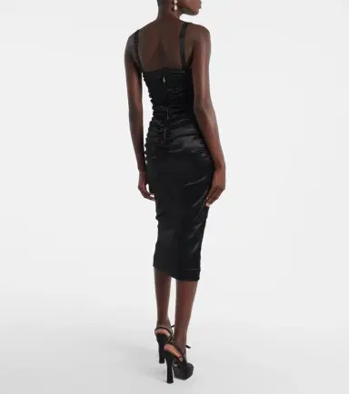 Dolce & Gabbana Ruched satin bustier dress | Thumbnail 4 Dolce & Gabbana Ruched satin bustier dress | Thumbnail 4