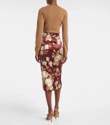 Dolce & Gabbana Floral high-rise satin midi skirt | Thumbnail 3 Dolce & Gabbana Floral high-rise satin midi skirt | Thumbnail 3