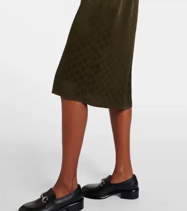 Gucci GG belted satin jacquard shirt dress | Thumbnail 4 Gucci GG belted satin jacquard shirt dress | Thumbnail 4