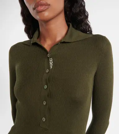 Gucci Web Stripe cashmere and silk polo sweater | Thumbnail 3 Gucci Web Stripe cashmere and silk polo sweater | Thumbnail 3