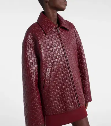 Gucci GG debossed leather jacket | Thumbnail 3 Gucci GG debossed leather jacket | Thumbnail 3