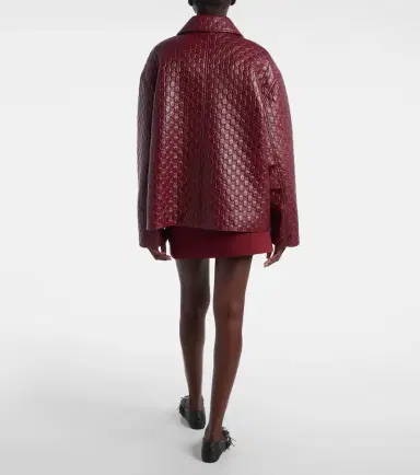 Gucci GG debossed leather jacket | Thumbnail 5 Gucci GG debossed leather jacket | Thumbnail 5