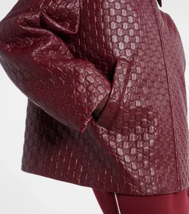 Gucci GG debossed leather jacket | Thumbnail 6 Gucci GG debossed leather jacket | Thumbnail 6