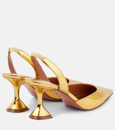 Amina Muaddi Holli 70 mirrored leather slingback pumps | Thumbnail 2 Amina Muaddi Holli 70 mirrored leather slingback pumps | Thumbnail 2