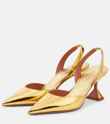 Amina Muaddi Holli 70 mirrored leather slingback pumps | Thumbnail 4 Amina Muaddi Holli 70 mirrored leather slingback pumps | Thumbnail 4
