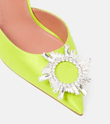 Amina Muaddi Begum 95 satin slingback pumps | Thumbnail 3 Amina Muaddi Begum 95 satin slingback pumps | Thumbnail 3