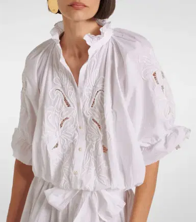 JULIET DUNN Embroidered cotton poplin minidress | Thumbnail 3 JULIET DUNN Embroidered cotton poplin minidress | Thumbnail 3