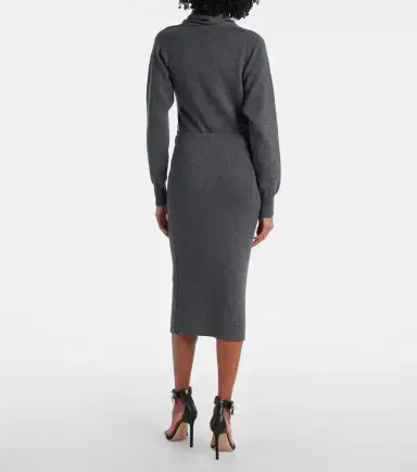 Tom Ford Cashmere and cotton-blend midi skirt | Thumbnail 2 Tom Ford Cashmere and cotton-blend midi skirt | Thumbnail 2