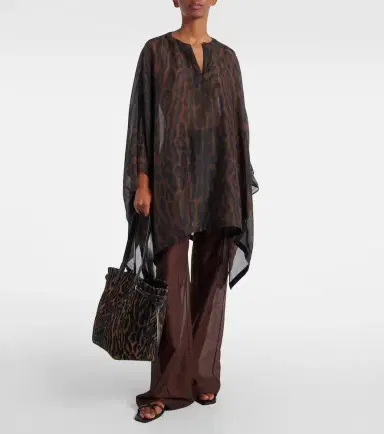 Tom Ford Leopard-print cotton and silk kaftan | Thumbnail 2 Tom Ford Leopard-print cotton and silk kaftan | Thumbnail 2