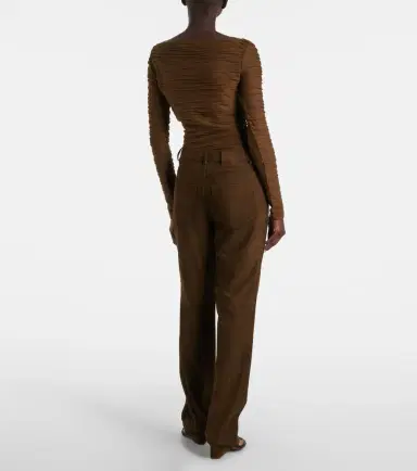 Proenza Schouler Maxine suede straight pants | Thumbnail 4 Proenza Schouler Maxine suede straight pants | Thumbnail 4