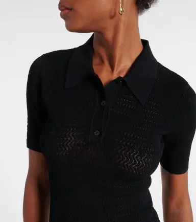 Victoria Beckham Pointelle polo shirt | Thumbnail 5 Victoria Beckham Pointelle polo shirt | Thumbnail 5