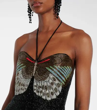 Clio Peppiatt Mariposa embellished halterneck gown | Thumbnail 6 Clio Peppiatt Mariposa embellished halterneck gown | Thumbnail 6