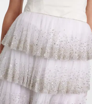 Clio Peppiatt Evie beaded tiered tulle miniskirt | Thumbnail 2 Clio Peppiatt Evie beaded tiered tulle miniskirt | Thumbnail 2