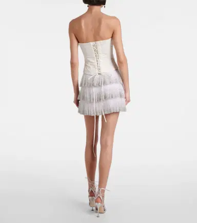 Clio Peppiatt Evie beaded tiered tulle miniskirt | Thumbnail 3 Clio Peppiatt Evie beaded tiered tulle miniskirt | Thumbnail 3